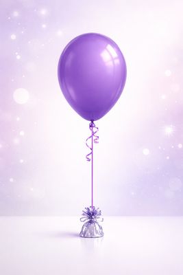 Helium Latex Balloons-On Ribbon- With Weight
