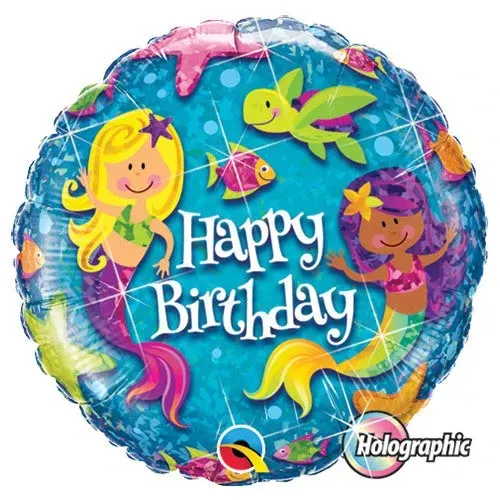 18″ ROUND FOIL MERMAID BIRTHDAY SPARKLE