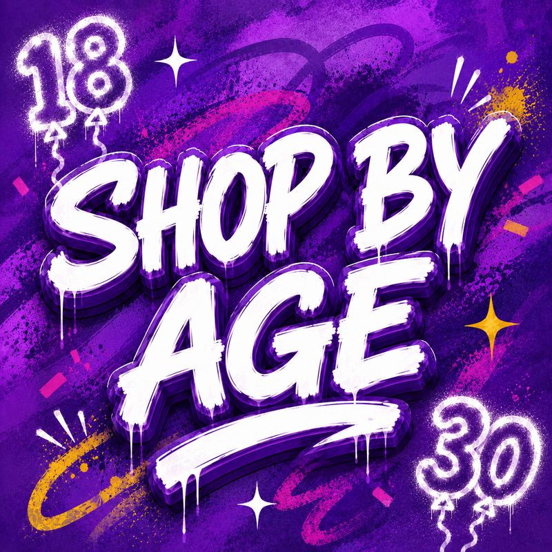SHOP BY AGE balloons and party décor from Glitz N Twists