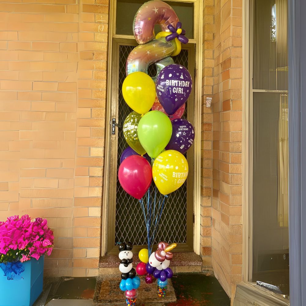 Single Number Balloon Bouquet – detail view 1 by Glitz N Twists