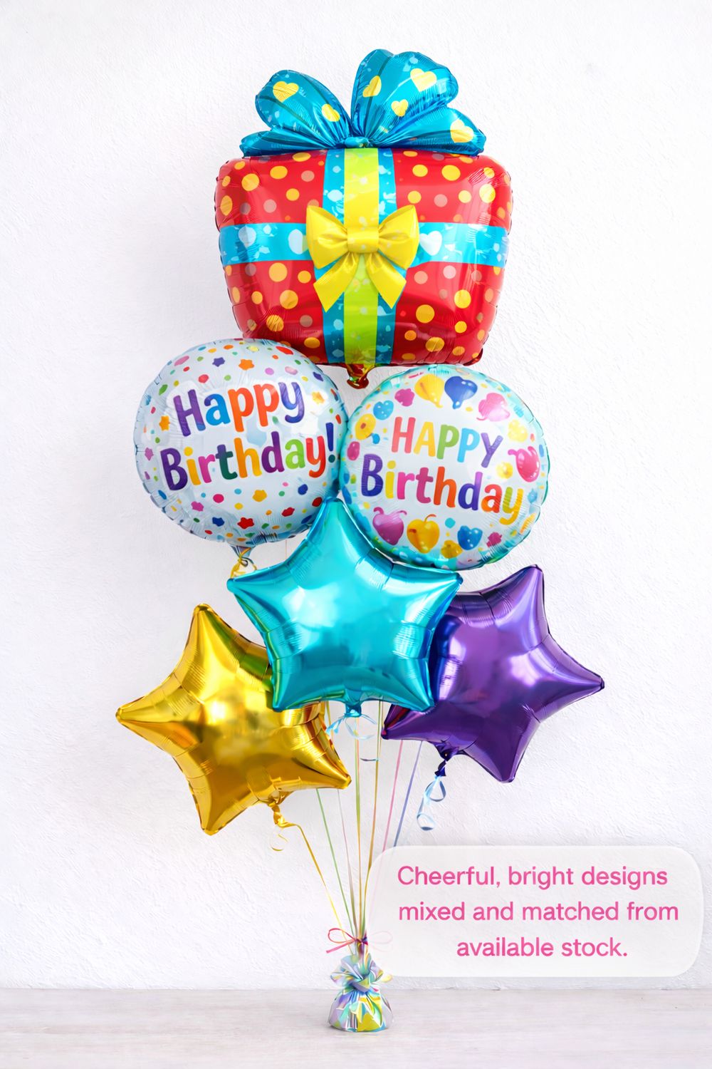 Latex Free happy Birthday Balloon Bouquets