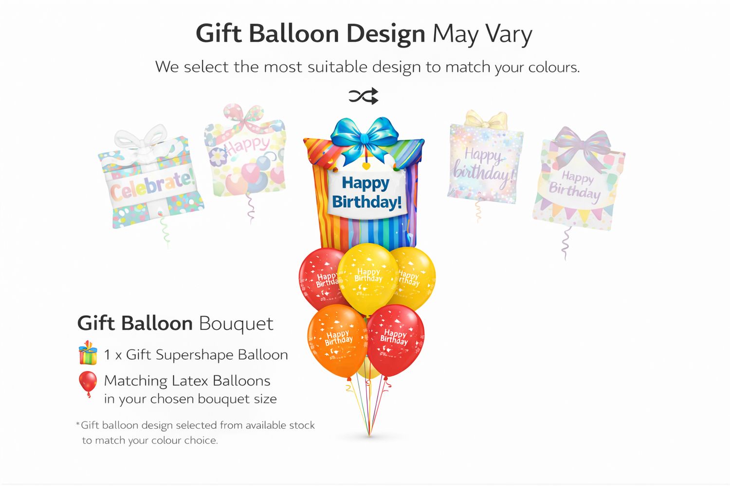 Happy Birthday Gift Balloon Bouquet