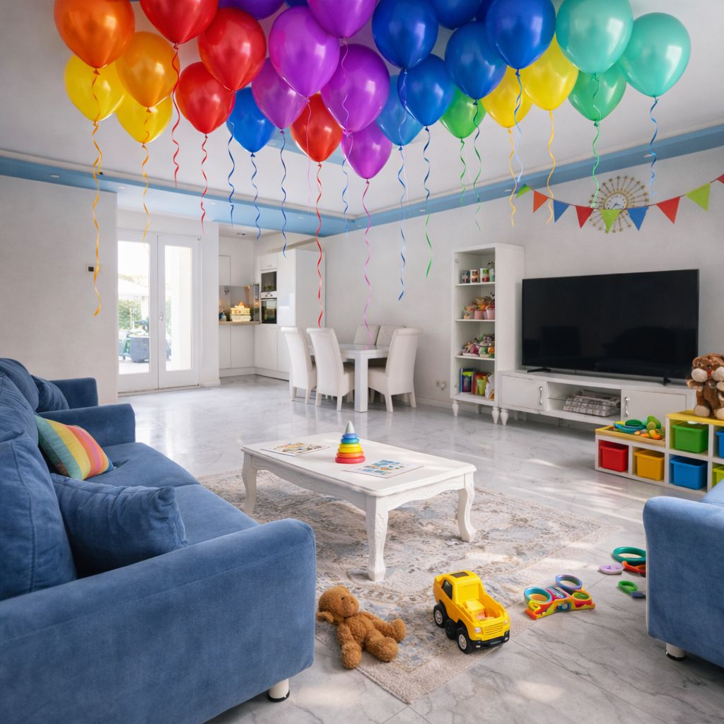 Ceiling Helium Balloons-On Ribbon-No Weight