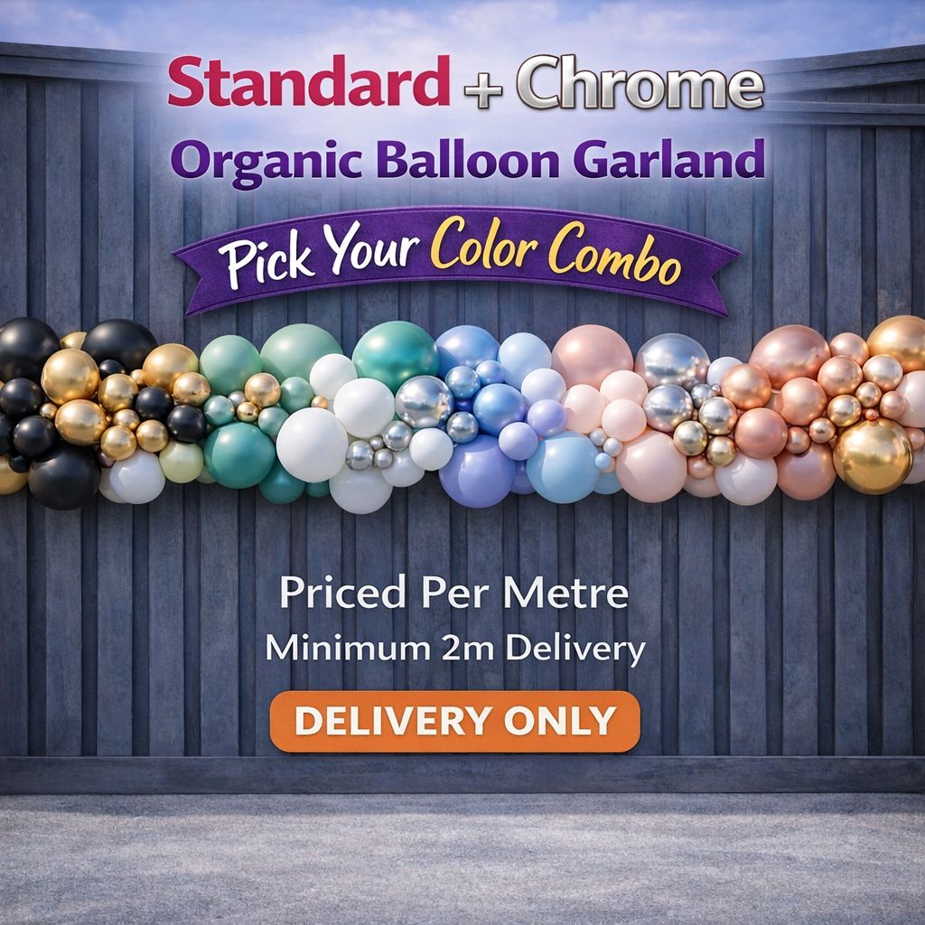 Standard N Chrome Organic Balloon Garland (Delivery) - per 1 meter