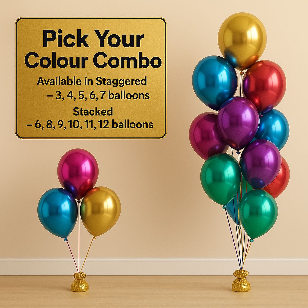Chrome Latex Helium Balloon Bouquets by Glitz N Twists