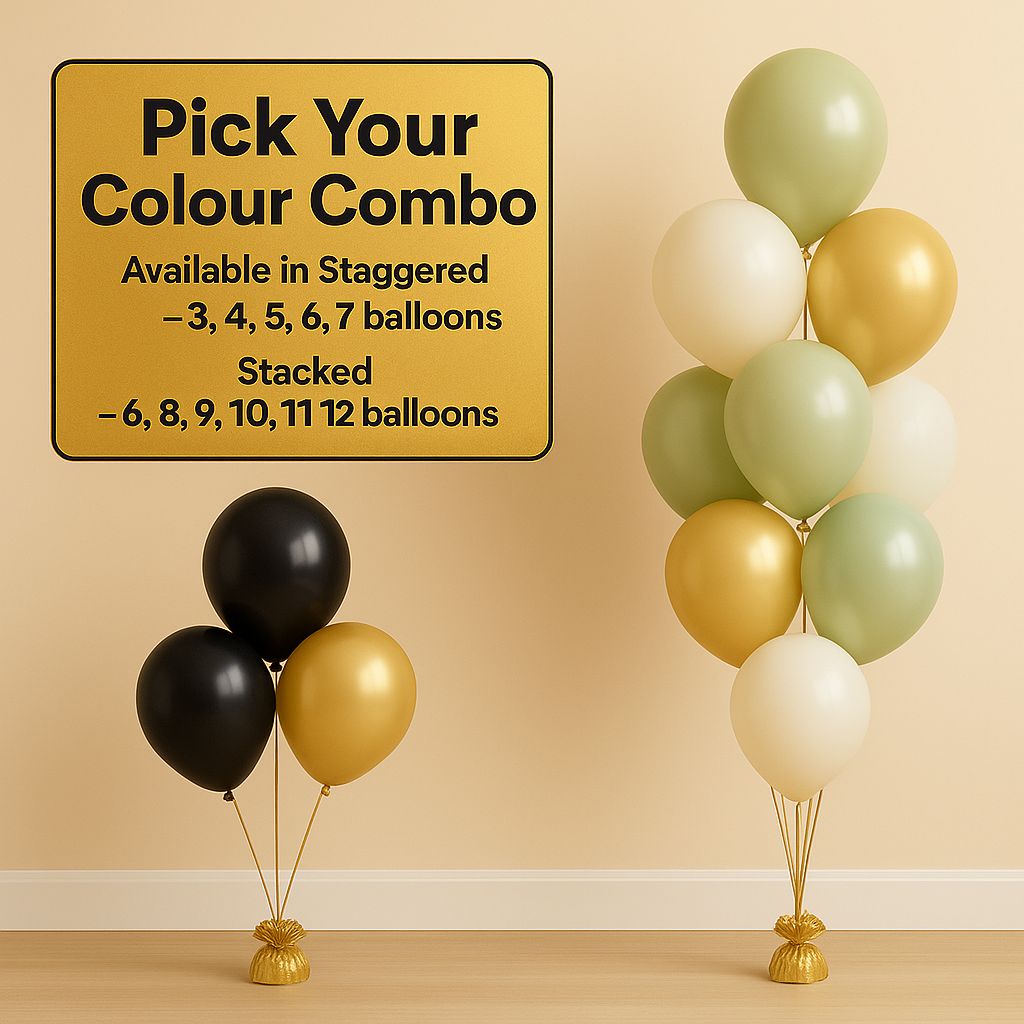 Chrome N Standard Latex Helium Balloon Bouquets by Glitz N Twists