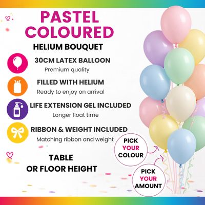 PASTEL COLOURED HELIUM BOUQUET