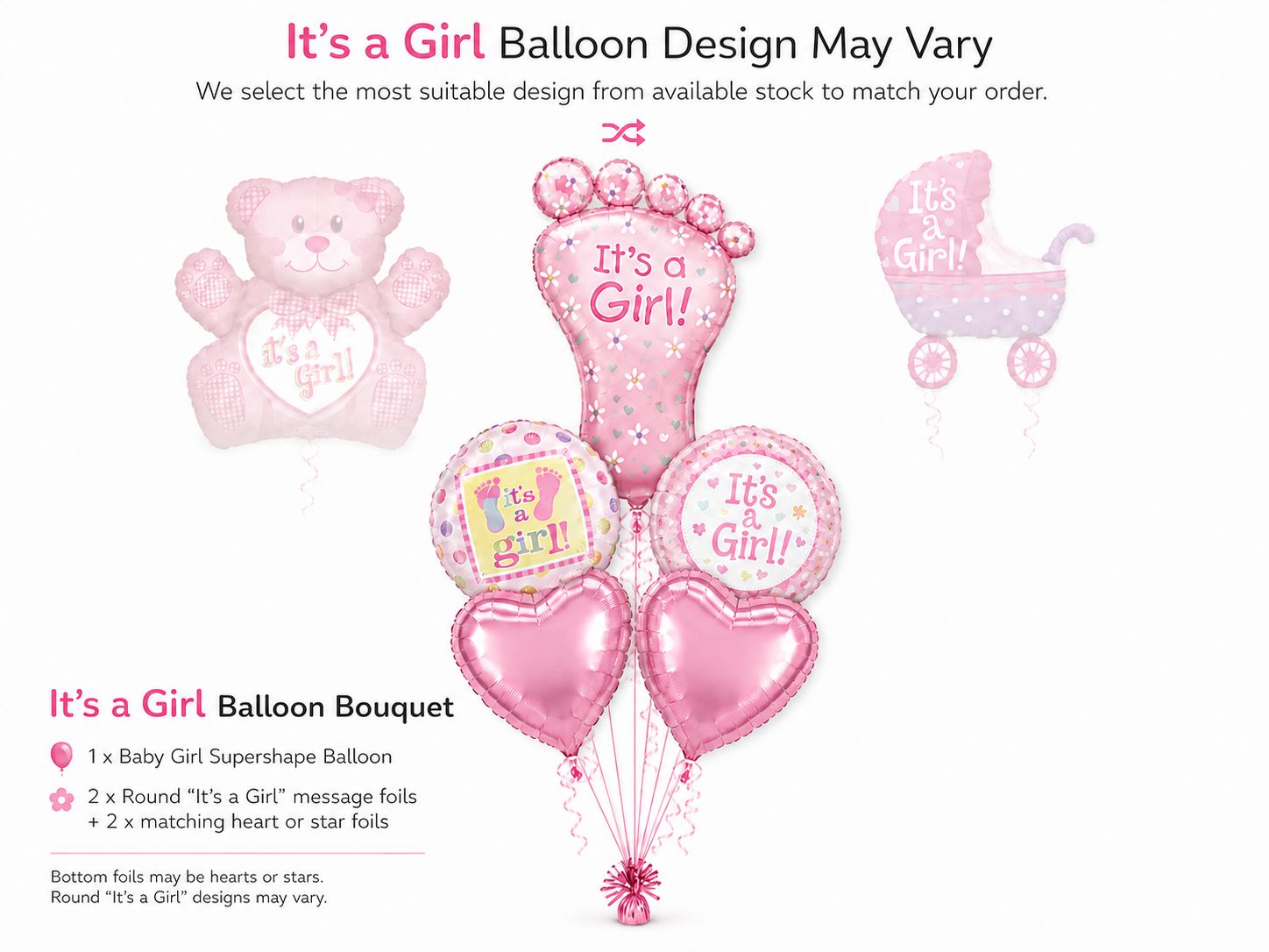 It's A Girl  - Balloon Bouquet