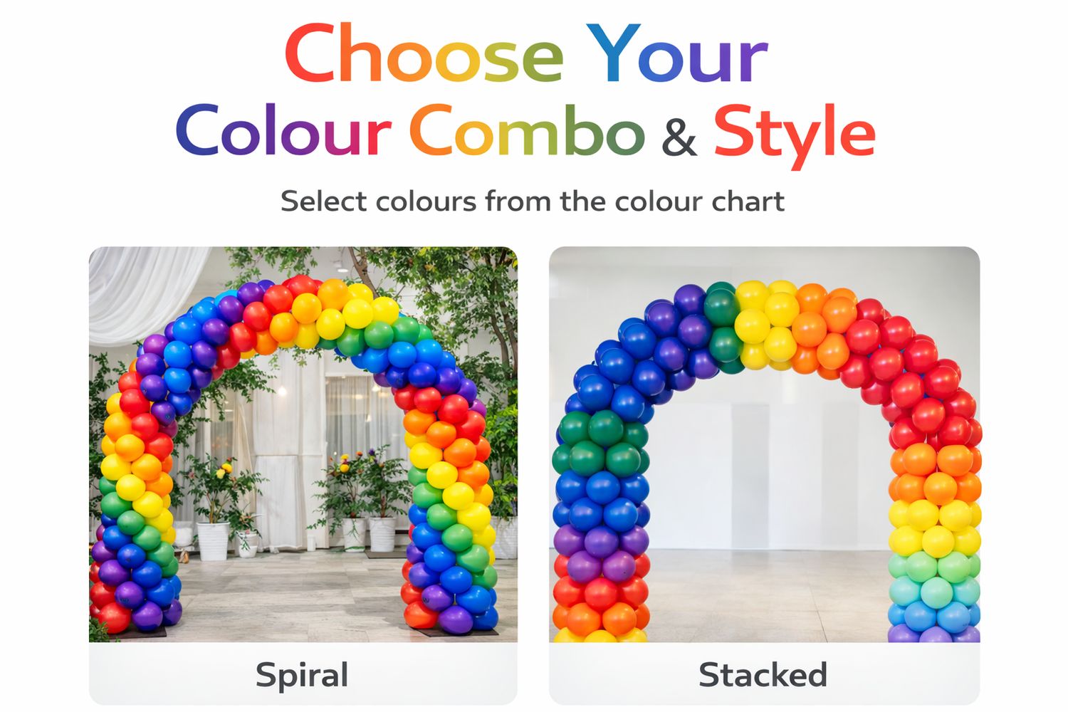 Standard + Chrome Colour Balloon Arch – detail view 1 by Glitz N Twists