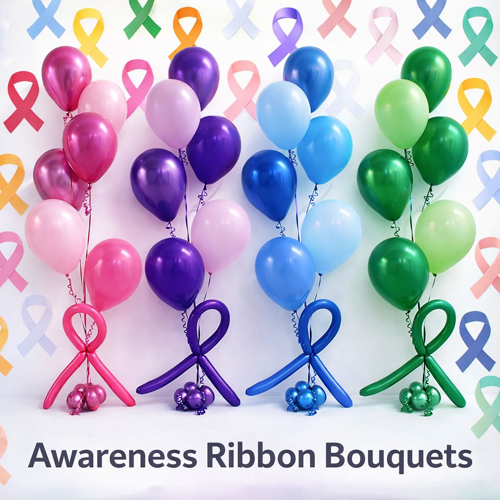 Awareness Ribbon Balloon Bouquets