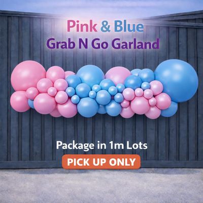 Pink N Blue -Grab N Go Garland- Organic - per meter by Glitz N Twists