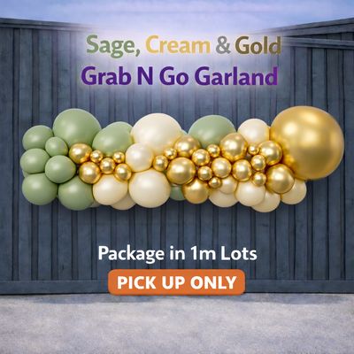 Sage Cream N Gold  -Grab N Go Garland- Organic - per meter