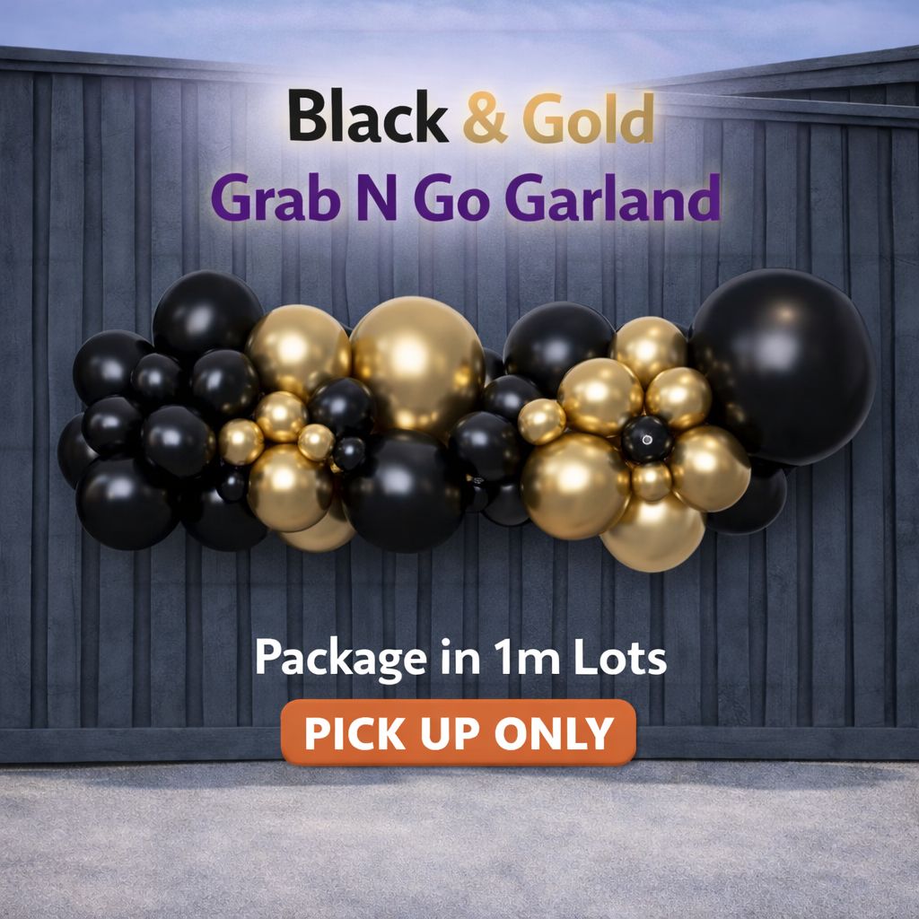 Black N Gold  -Grab N Go Garland- Organic - per meter