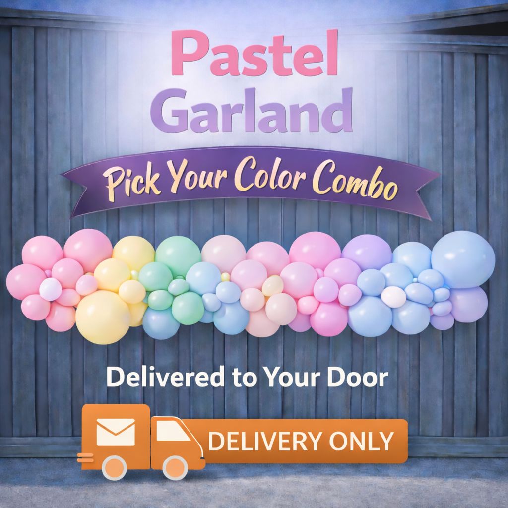 Pastel Organic Balloon Garland (Delivery) - per 1 meter