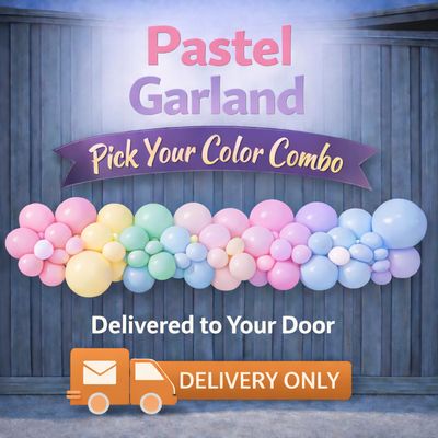 Pastel Organic Balloon Garland (Delivery) - per 1 meter