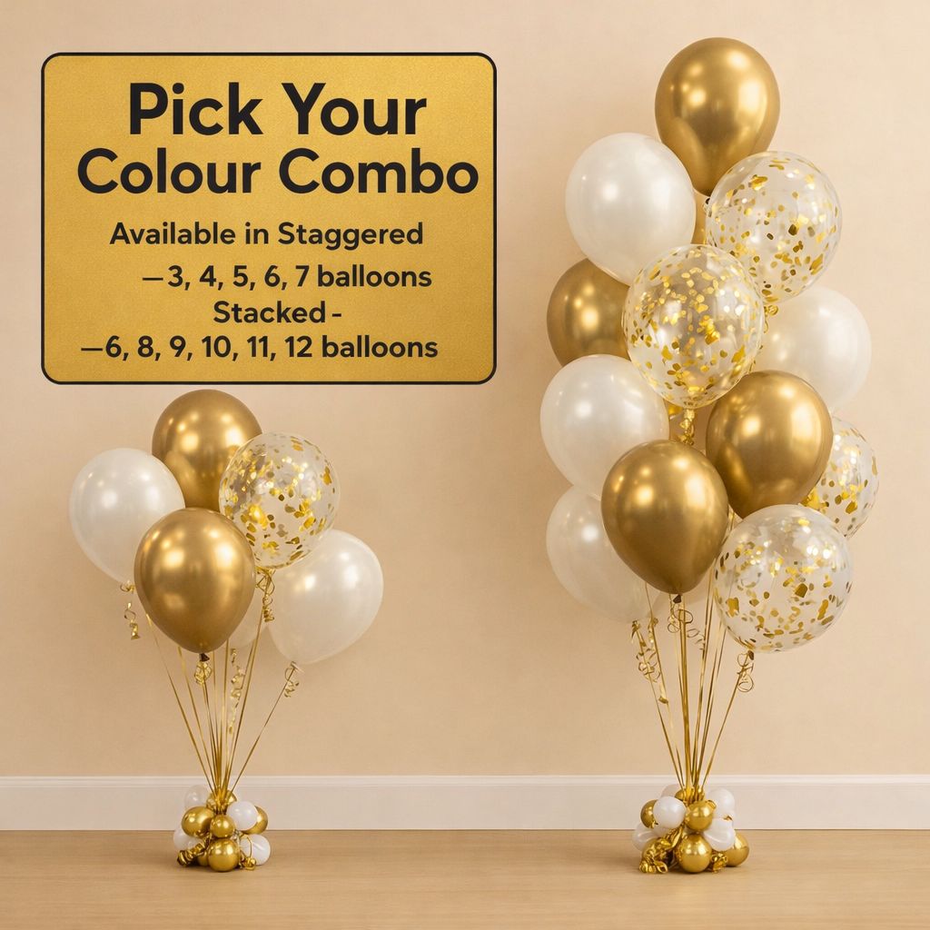 Standard N Confetti Helium Balloon Bouquets