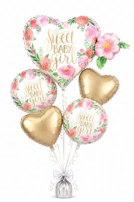 Sweet Baby Girl Balloon Bouquet by Glitz N Twists