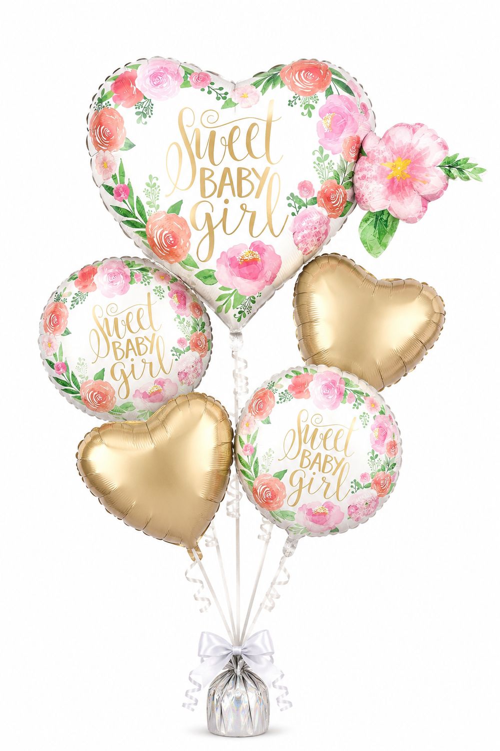 Sweet Baby Girl Balloon Bouquet