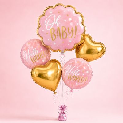 Oh Baby- Pink - Balloon Bouquet by Glitz N Twists
