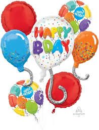 Rainbow Happy B'Day  - Balloon Bouquet