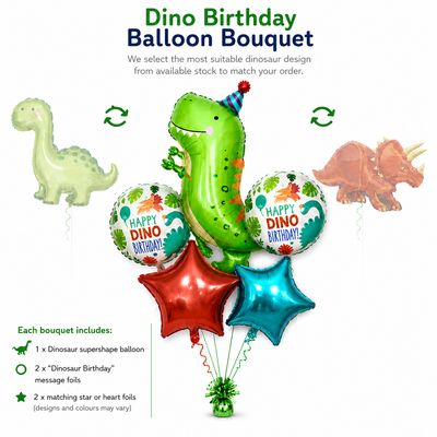 Dinosaur Birthday - Balloon Bouquet by Glitz N Twists