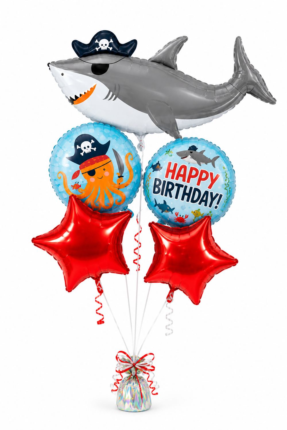 Shark Birthday-Balloon Bouquet – detail view 1 by Glitz N Twists