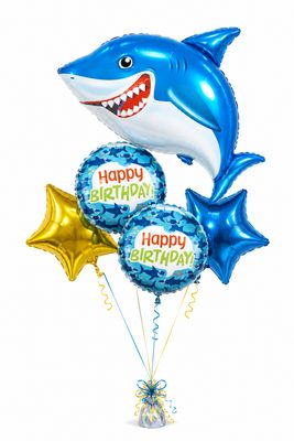 Shark Birthday-Balloon Bouquet by Glitz N Twists