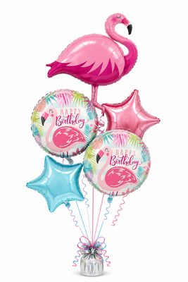 Flamingo Birthday- Balloon Bouquet by Glitz N Twists