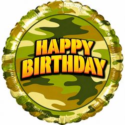 Happy Birthday Camouflage - 18-inch Foil Balloon