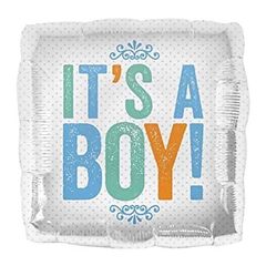 It's a Boy Silver Square - 18-inch Foil Balloon