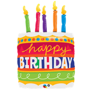Cake with Rainbow Candles - Supershape Foil Balloon