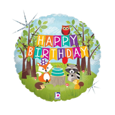 Happy Birthday Woodland Animals - 18-inch Foil Balloon