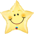 Yellow Smiley Star - Foil Balloon