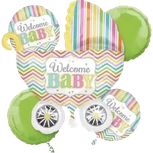 Welcome Baby Pastel Carriage - Supershape Foil Balloon