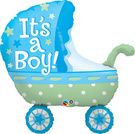 It's a Boy Blue Pram - Supershape Foil Balloon