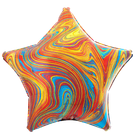 Rainbow Swirl Star - Foil Balloon