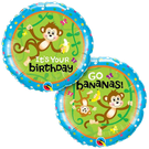 Go Bananas Birthday Monkey - 18-inch Foil Balloon