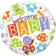 Welcome Baby Flowers and Bugs - 18-inch Foil Balloon
