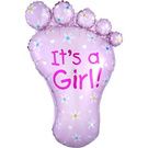 It's a Girl Pink Footprint - Supershape Foil Balloon