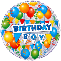 Birthday Boy Blue Balloon Bunch - 18-inch Foil Balloon