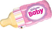 Welcome Baby Pink Bottle - Supershape Foil Balloon