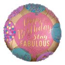 Fabulous Birthday Purple and Gold - 18-inch Foil Balloon