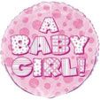 A Baby Girl Pink Dots - 18-inch Foil Balloon