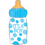 It's a Boy Upright Blue Bottle - Supershape Foil Balloon