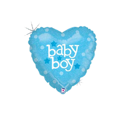 Baby Boy Blue Heart - 18-inch Foil Balloon