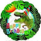 Happy Birthday Green T-Rex - 18-inch Foil Balloon