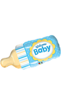 Welcome Baby Blue Bottle - Supershape Foil Balloon