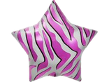 Pink Zebra Star - Foil Balloon