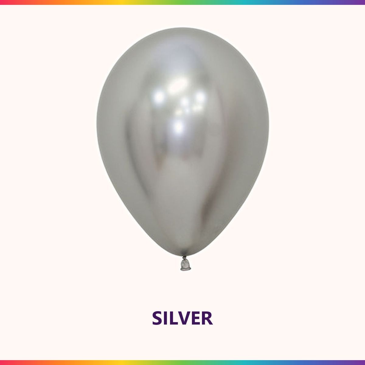 Reflex Silver single latex balloon colour