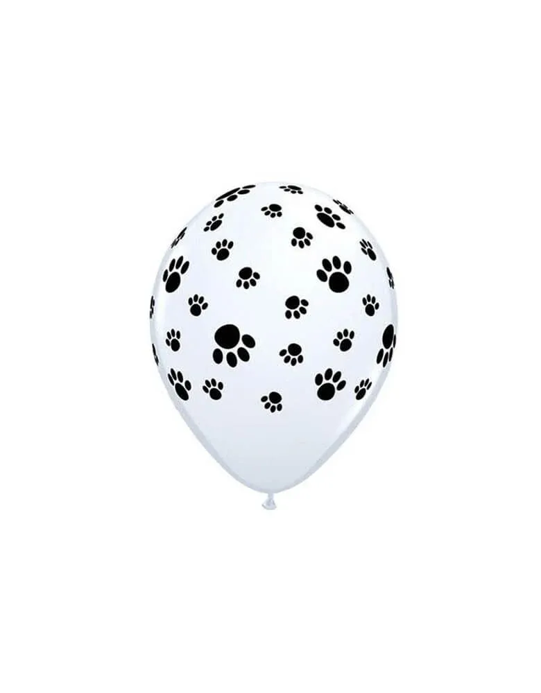 White Paw Print - Single Latex Balloon